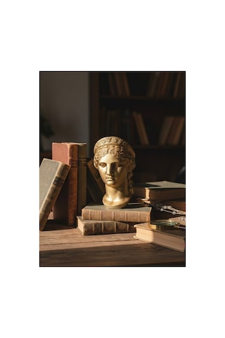 Antik Yunan Heykeli Gold Dekoratif Mini Obje, Figür Mitolojik Sanat Dokunuşlu Masaüstü Dekor
