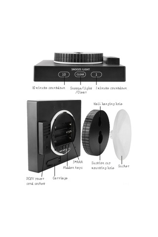 Didadodo Su Geçirmez Banyo Saati: Sıcaklık, Nem Göstergeli, Çift Alarmlı Ve Geri Sayım Özellikli Lcd Ekran Siyah, Kolay Kullanım Arayüzü Siyah