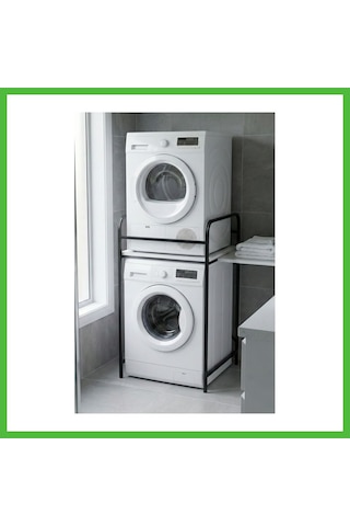 Vaveni Çamaşır Makinesi Rafı Metal Siyah 66 Cm Arz