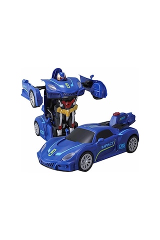 Transforming Robot Racer Uzaktan Kumandalı Sesli Ve Işıklı Robotlar - Mavi Robot