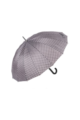 Marlux Rst Gri Kareli Ekose Fiber 16 Telli Erkek Baston Şemsiye M21marrst02r005 - Bordo
