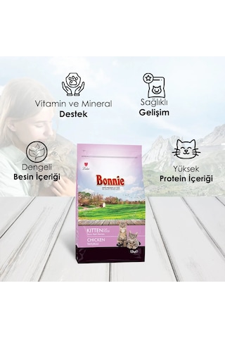 Bonnie Tavuklu Yavru Kedi Maması 1,5 Kg X 2 Adet