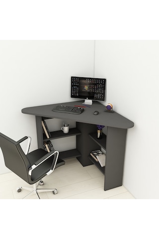 Arnetti Köşe Çalışma Masası Corner Ofis Masası Antrasit