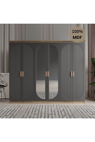Soho 6 Kapak Mdf Gardırop Antrasit