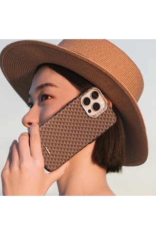 Apple iPhone Uyumlu 16 Pro Kılıf M-safe Şarj Özellikli Raptic Aramid Skin Origin Serisi Kapak Kahverengi