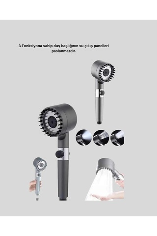 Spa Etkili Masaj Uçlu Duş Başlığı Ergonomik Tasarım Diğer