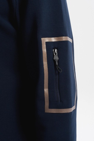 AR-MA Arma Erkek Slim Fit Dik Yaka Yarım Fermuar Pamuklu Sweatshirt Sol Kol Fermuar Cepli K30404685702 Lacivert