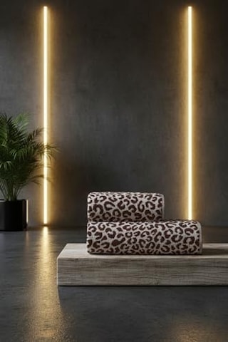Leopar Desen Havlu Seti Hamam Seti 50x90 Ve 70x140 Cm Banyo Havlusu Çeyizlik, 2lı-hamatakımı-leopar 4 Renk