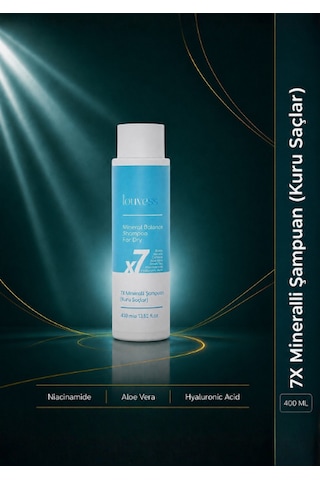 Kuru Saçlar İçin 7x Mineralli Şampuan Biotin, Keratin, Kafein, Aloe Vera, Yeşil Çay, Niacinamide, Hyaluronic Acid - 400 Ml