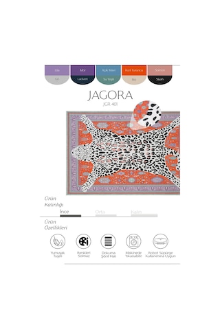 Cool Halı Jagora Leopar Kaplan Desen Vintage Kırmızı Şönil Halı Yıkanabilir Leoparlı Dekoratif Halı