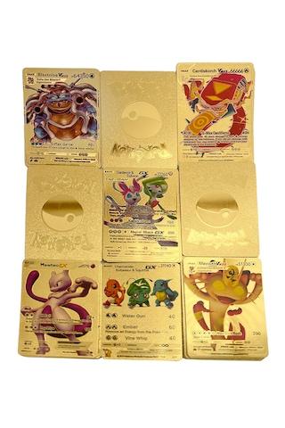 Pokemon Kartları Gold Card Altın Kabartmalı Fosforlu Kart 30lu