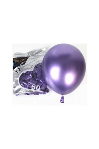 Mor Renk Krom Balon 5 Adet Renkli