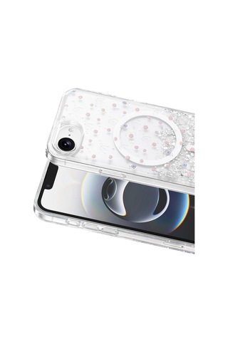 Onegif Apple Apple iPhone Uyumlu 17e Misk Simli Magsafe Kapak - Desen 1 - Desen 1