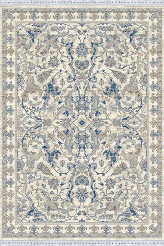 Mavi Çerçeveli Dokuma Pamuk Taban Kaymaz Kilim Klm339n11