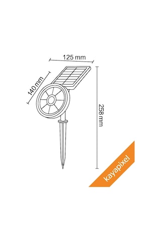 18w Güneş Enerjili Bahçe Armatürü 9 Led 3200k Günışığı, Ip65 Su Geçirmez Solar Spot Lamba, 200 Lümen, K Genel