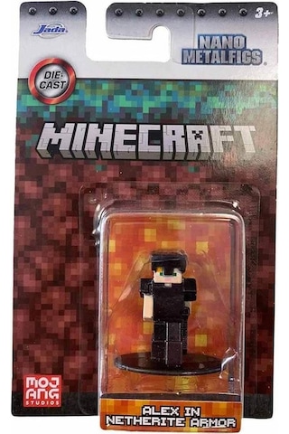 Minecraft Nano Tekli Metal Figür Alex In Netherite Armor
