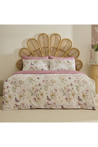 Sarah Anderson Butterflora Çift Kişilik Nevresim Takımı Somon SOMON