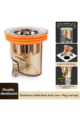 Bosphorusboutique02 Yer Sifonu Deodorantı, Tıkanma Önleyici, Hamamböceği Saç Durdurucu, Koku Giderici, Anti-su Dönüş, Banyo Tuvalet Drenaj Çekirdek, Ev Tedarik, Sarı Sarı