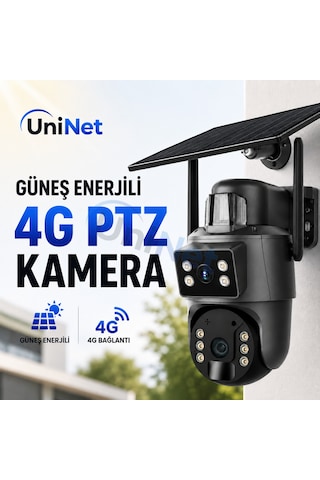 Uninet Solar Kamera 4g Sim Kartlı 10x Optik Zoomlu 2 Kameralı Dış Mekan Ip Kamera