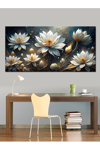 Kanvas Tablo Beyaz Lotus Çiçekleri