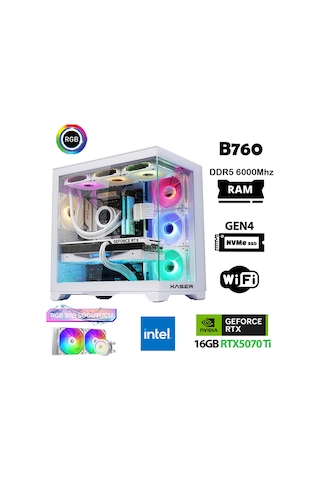 Xaser Velox X360 i7 12700KF 64 GB 2 TB SSD 16 GB RTX5070Tİ Free Dos Masaüstü Oyuncu Bilgisayarı