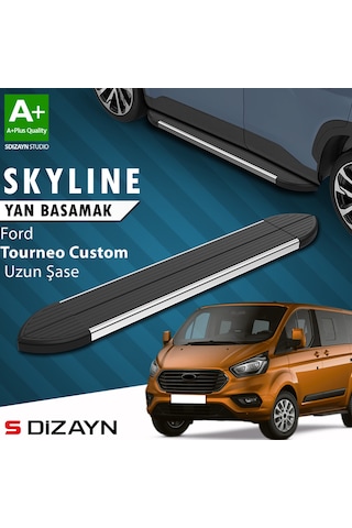 S-dizayn Ford Tourneo Custom Uzun Şase Skyline Krom Yan Basamak 243 Cm 2012-2023 A+ Kalite