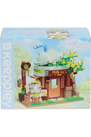 Kp28021 Keeppley Lovely Street - Ash Cat Milk Tea Shop 411 Parça Yapım Seti