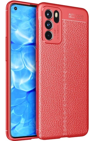Oppo Reno 6 4G Kılıf Zore Niss Deri Desenli Silikon Kılıf