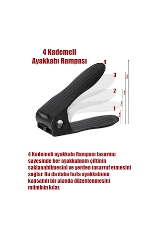 Org -201 12 Li Ayakkabı Rampası Ayakkabı Düzenleyici Dolap İçi Organizer - Siyah Plastik Siyah Tr Diğer