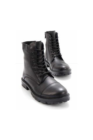 Siyah Hakiki Deri Erkek Bot & Bootie E02733083503 Siyah