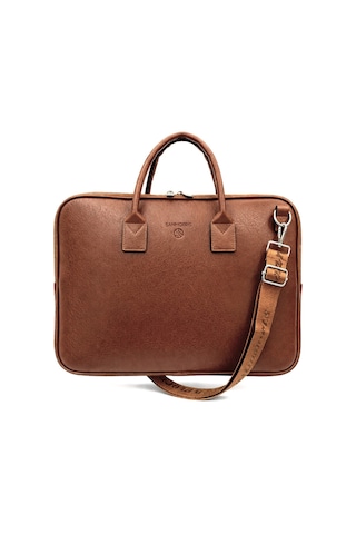 Ss 1446 Unisex 15.6 İnç Uyumlu Suni Deri Darbe Korumalı Laptop Ve Evrak Çantası Taba