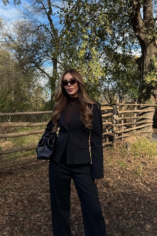 Siyah Tek Düğmeli Ceket Pantolon Takım - 9480 Siyah