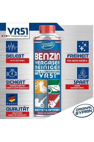 Syprin Karbüratör Temizleyici + Motor Yıkama 2x250 Ml, Benzinli Motorlar Için Katkı Maddesi - Yakıt Katkısı