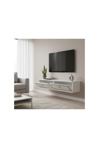 Tda1206dbs Tuna120 Duvara Montaj Tv Stand Safirmeşe-beyaz-silver 120cm