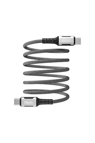 Dynamic 60W Hızlı Şarj Mıknatıslı Type-C To Type-C Şarj Ve Data Aktarım Kablosu 1 Metre Siyah