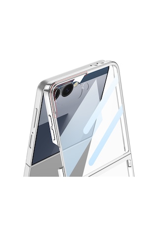 Zore Samsung Galaxy Uyumlu Z Flip 7 M-safe Şarj Özellikli Zore Kıpta Kpt-02 Standlı Kapak - Siyah