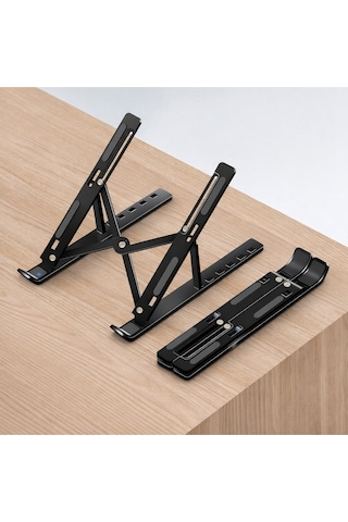 Novexa Katlanır Laptop Standı Metal Notebook Yükseltici Soğutma Tabanı 7-10 Kademe