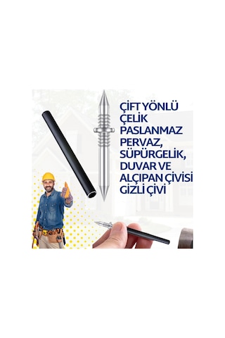 Çift Yönlü Çelik Paslanmaz Pervaz, Duvar Ve Alçıpan Çivisi 25'li