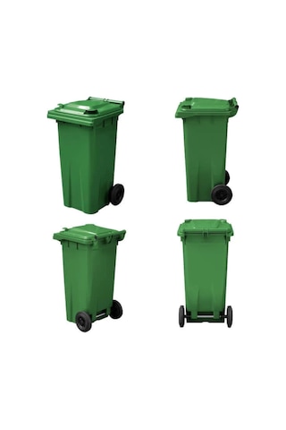Mck Yeşil Plastik Çöp Konteyneri 120 Litre Konteyner - A+ Isıya Açık Yeşil