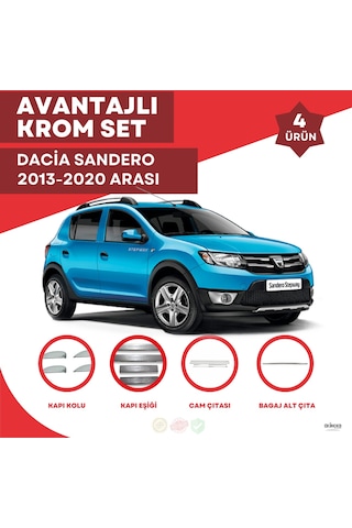 Dacia Sandero Avantajlı Krom Set 2013-2020 Arası -4ürün- Paslanma