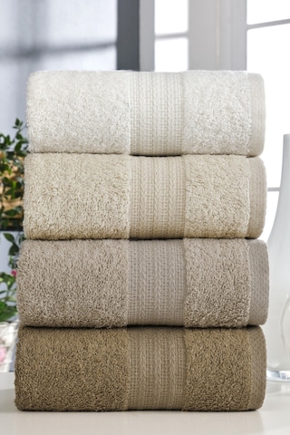 Eponj Home 4lü Havlu Seti Rainbow Kahve 50x85cm Kahve