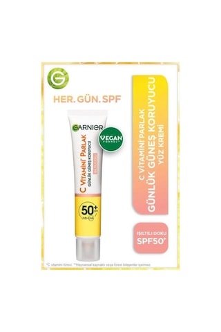 Garnier Günlük Koruyucu Yüz Güneş Kremi SPF50+ 40 ML + C Vitamini Parlak Günlük Aydınlatıcı Krem 50 ML