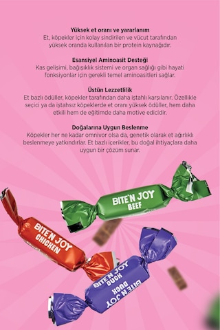 Plus Bite'n Joy - Dana Etli, Tavuklu Ve Ördek Etli Köpek Ödül Maması 250g
