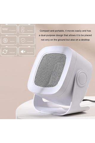 Teltree Taşınabilir Ptc Seramik Isıtıcı, 400-800w Hızlı Isıtma, 90 Geniş Açılı Sıcak Hava Üfleyici, Kış İçin Portatif Isıtıcı