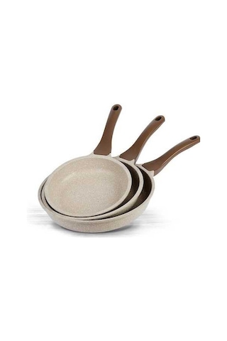 Wenlin Thermoad 3'lu Granit Döküm Tava Seti 20-24-28 Cm Vizon Vizon