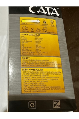 Cata Ct-4278 12w 6400k Beyaz Işık Dimlenebilir E27 Duylu Led Ampul
