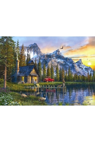 Anatolian 1000 Parça Dağevinde Günbatımı-Sunset Cabin 1024