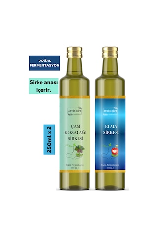 Çam Kozalağı Sirkesi Ve Elma Sirkesi 250 Ml + 250 Ml - Doğal Fermente