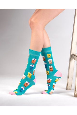 Ozzy Socks Drink Desenli Çorap Turkuaz