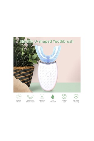Dianziye Pink U-shaped Electric Toothbrush With 3 Modes - Ipx7 Waterproof, Usb Rechargeable, 5000-15000hz Titreşimli For Deep Cleaning Çok Renkli